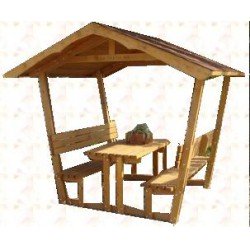 Kerti kiülő szaletli lucfenyőfából (Bréma) GRILLEZÉS ÉPÍTMÉNYEI, SZALETLIK ÉS FILAGÓRIÁK.