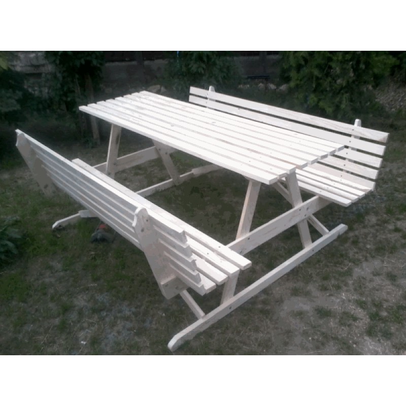 Natur Háttámlás Piknik kerti pad